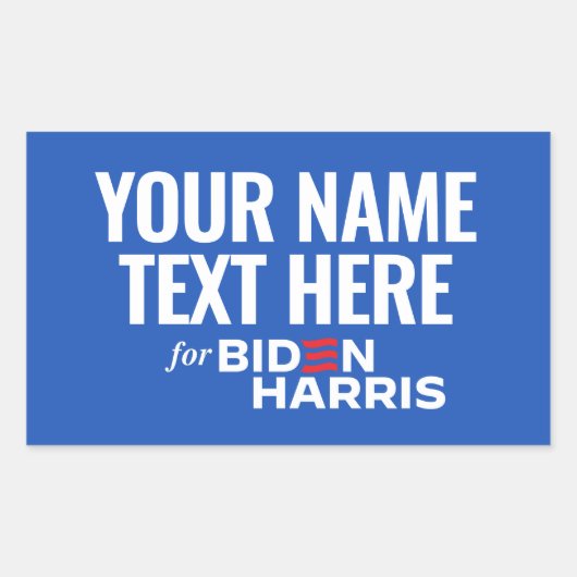 Sticker Rectangulaire Votre texte ici pour Biden Harris 2024 (Devant)