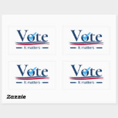 Sticker Rectangulaire Votre vote compte (Feuille)