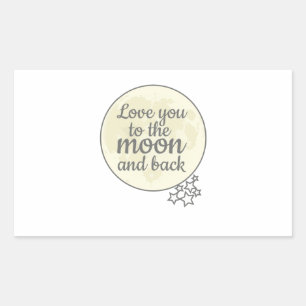 Sticker Rectangulaire Vous Aimez À La Lune Et À L'Arrière
