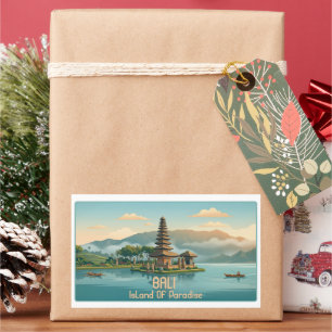 Sticker Rectangulaire Voyage au temple du lac Bali Ulun Danu Beratan de