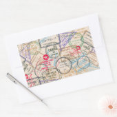 Sticker Rectangulaire Voyage de timbres de passeport (Enveloppe)