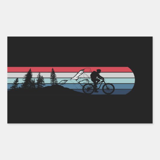 Sticker Rectangulaire VTT Downhill Vélos de Montagne (Devant)