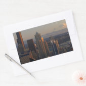 Sticker Rectangulaire Vue aérienne de l'horizon 2 de ville de Seattle (Enveloppe)
