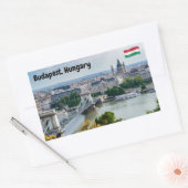 Sticker Rectangulaire Vue aérienne du Pont des Chaînes à Budapest, Hongr (Enveloppe)