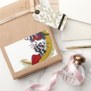 Sticker Rectangulaire Vue cosmique : Elfe sur la lune aventure