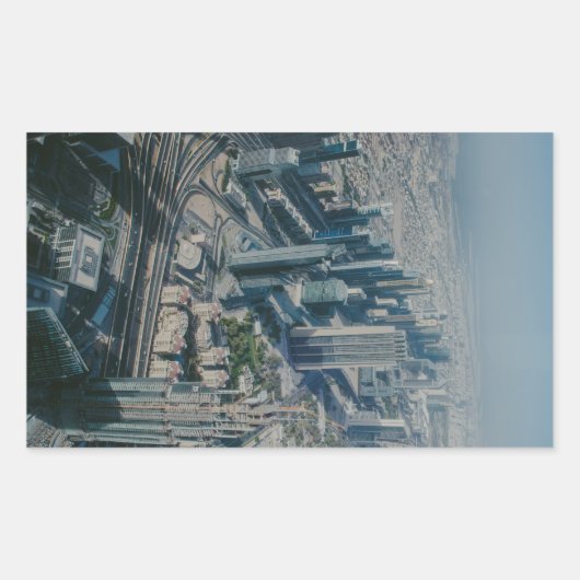 Sticker Rectangulaire Vue de Burj Khalifa, Dubaï (Devant)