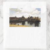 Sticker Rectangulaire Vue de Delft par Johannes Vermeer (Sac)