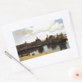 Sticker Rectangulaire Vue de Delft par Johannes Vermeer (Enveloppe)