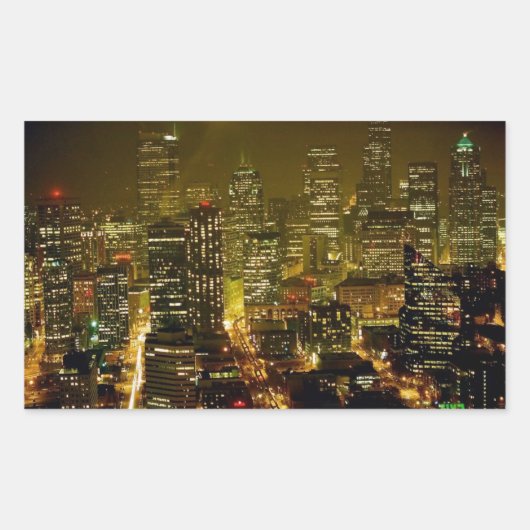 Sticker Rectangulaire Vue de la ville de Seattle (Devant)