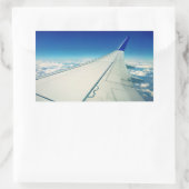 Sticker Rectangulaire Vue de l'aile depuis l'avion pendant le vol (Sac)