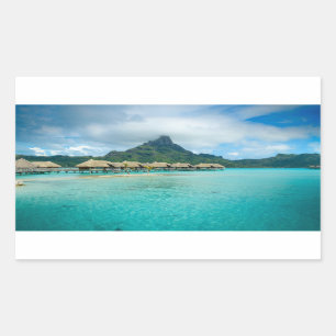 Sticker Rectangulaire Vue sur l'autocollant rectangulaire d'île de Bora