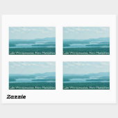 Sticker Rectangulaire Vue sur le lac et la montagne (Feuille)
