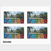 Sticker Rectangulaire Vvacances à Belize (Feuille)