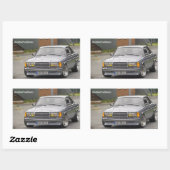 Sticker Rectangulaire W123 C123 Coupe Mercedes Benz (Feuille)