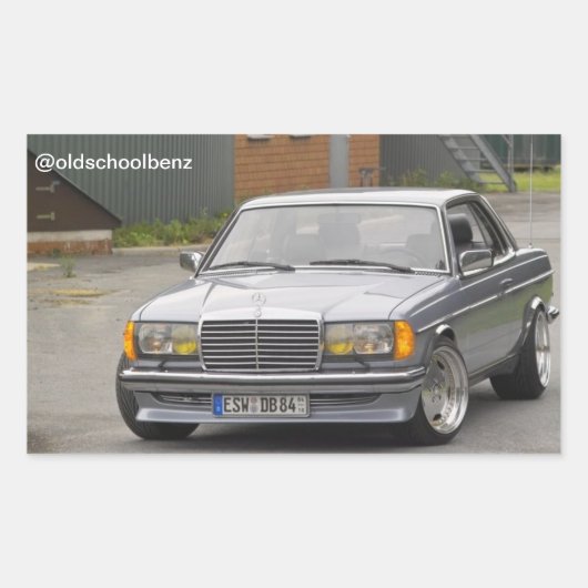 Sticker Rectangulaire W123 C123 Coupe Mercedes Benz (Devant)