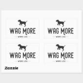 Sticker Rectangulaire Wag Plus Inquiète Moins (Feuille)