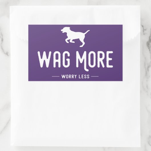 Sticker Rectangulaire Wag Plus Inquiète Moins (Sac)