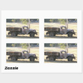 Sticker Rectangulaire Wagon d'alimentation à la retraite, vieille camion (Feuille)