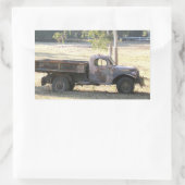 Sticker Rectangulaire Wagon d'alimentation à la retraite, vieille camion (Sac)