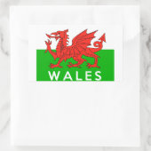 Sticker Rectangulaire wales royaume-uni drapeau pays nom du texte soush (Sac)