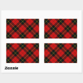 Sticker Rectangulaire Wallace tartan rouge noir plaid (Feuille)