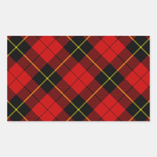 Sticker Rectangulaire Wallace tartan rouge noir plaid (Devant)