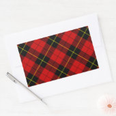 Sticker Rectangulaire Wallace tartan rouge noir plaid (Enveloppe)