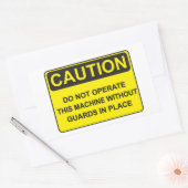 Sticker Rectangulaire Warning about operating the machine (Enveloppe)