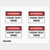Sticker Rectangulaire Warning Sign, template, landscape version (Feuille)