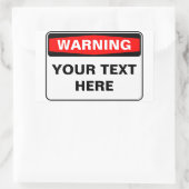Sticker Rectangulaire Warning Sign, template, landscape version (Sac)