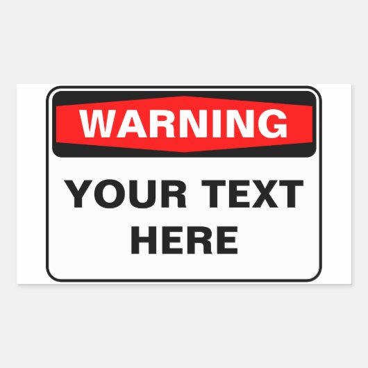 Sticker Rectangulaire Warning Sign, template, landscape version (Devant)