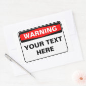 Sticker Rectangulaire Warning Sign, template, landscape version (Enveloppe)