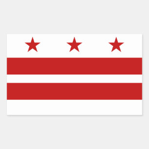 Sticker Rectangulaire Washington D.C. Flag classique