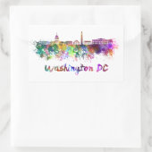 Sticker Rectangulaire Washington DC skyline in watercolor (Sac)