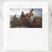 Sticker Rectangulaire Washington traversant le Delaware Art (Sac)