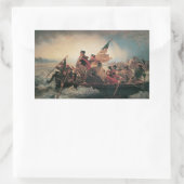 Sticker Rectangulaire Washington traversant le Delaware par Emanuel Leut (Sac)