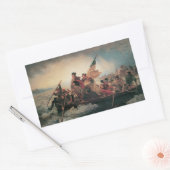 Sticker Rectangulaire Washington traversant le Delaware par Emanuel Leut (Enveloppe)