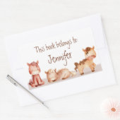 Sticker Rectangulaire Watercolor Cute Horses Cartoon Art (Enveloppe)