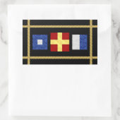 Sticker Rectangulaire Watercolor Nautical Signal maritime Flag monogram (Sac)