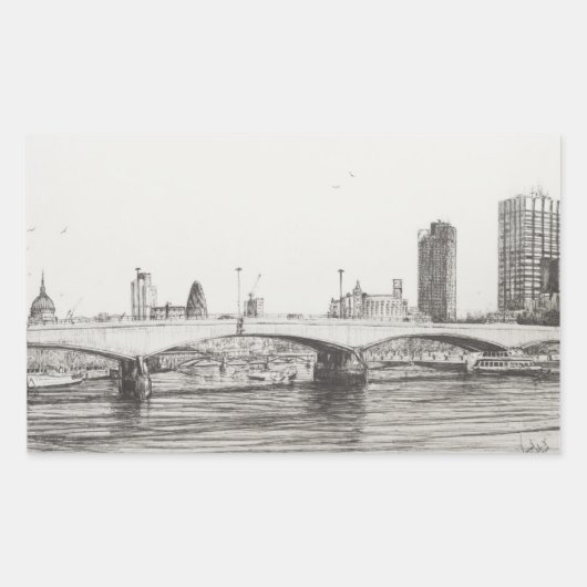 Sticker Rectangulaire Waterloo Bridge Londres. 31/10/2006 (Devant)