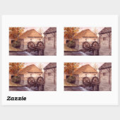 Sticker Rectangulaire Watermill Watercolor (Feuille)