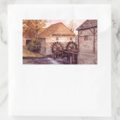 Sticker Rectangulaire Watermill Watercolor (Sac)