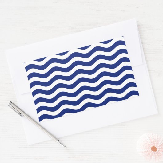 Sticker Rectangulaire Wavy Navy (Enveloppe)