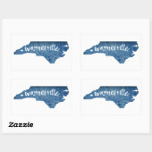 Sticker Rectangulaire Waynesville Caroline du Nord Grain de bois (Feuille)
