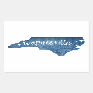 Sticker Rectangulaire Waynesville Caroline du Nord Grain de bois