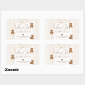 Sticker Rectangulaire We Can Bearly Wait Elegant Baby Shower (Feuille)