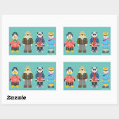 Sticker Rectangulaire Webkinz Pixel Hôtes (Feuille)