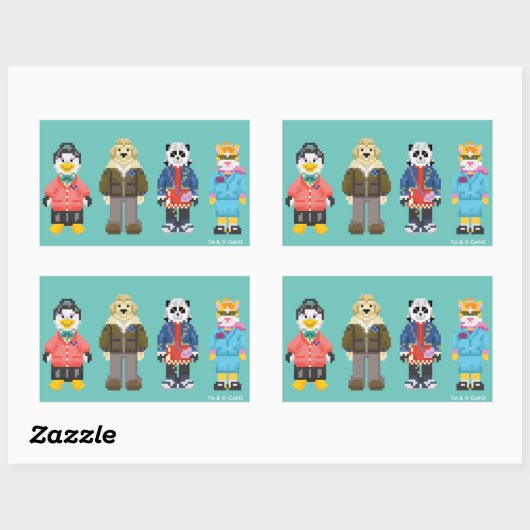 Sticker Rectangulaire Webkinz Pixel Hôtes (Feuille)