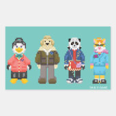 Sticker Rectangulaire Webkinz Pixel Hôtes (Devant)