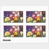 Sticker Rectangulaire Webkinz Salle De Lecture Halloween (Feuille)